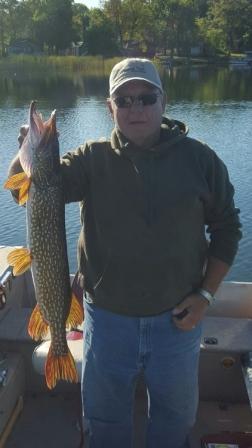 Martin V. with a 33-inch pike from Benoit; caught and released.  Sept, 2017.