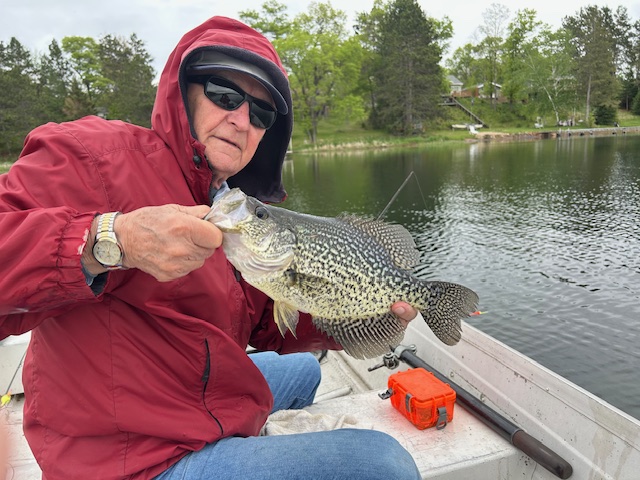 Bob W caught and released this 15-inch crappie in Benoit Lake, May 2025.  Good job Bob!