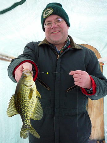 Bryan with a nice crappie from an area lake, February 2008.