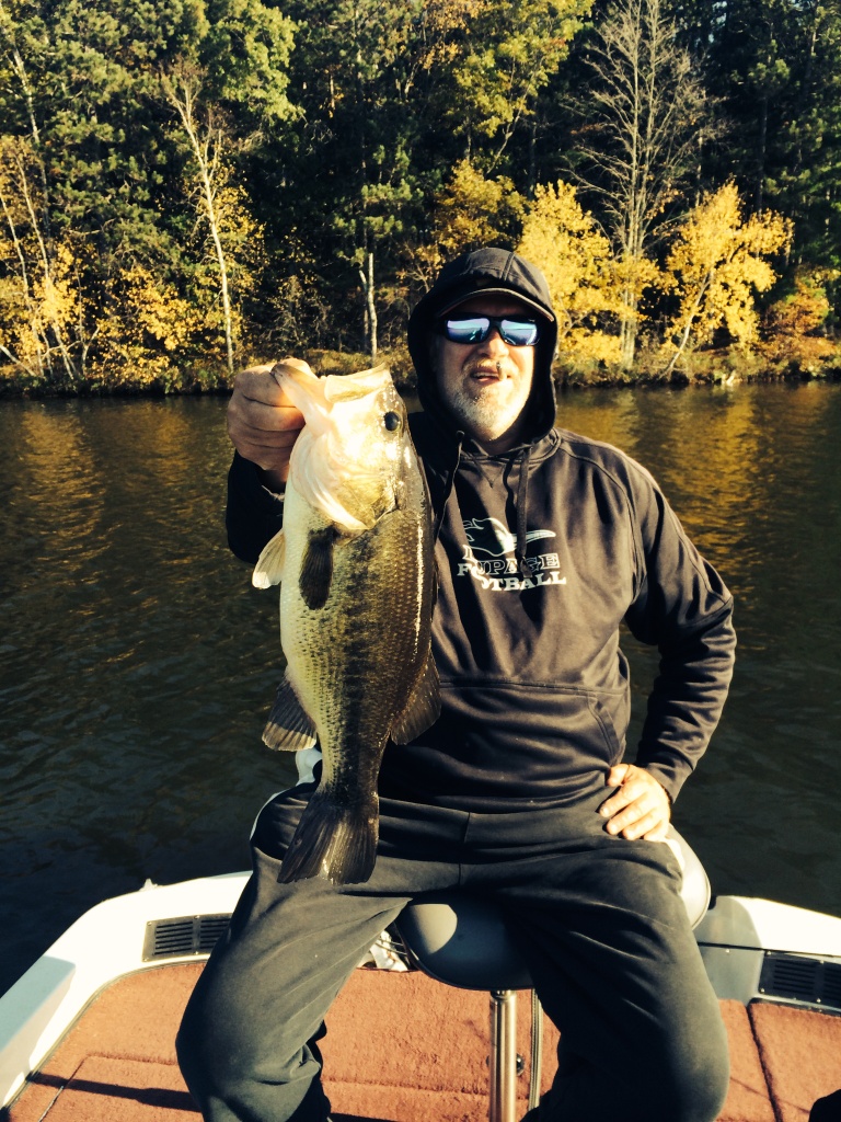 George C. with a nice largemouth from a nearby lake, October 2014.