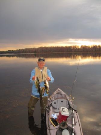 I took my kayak into a shallow bay of Benoit Lake in mid-May for some good bass and bluegill action (2018).