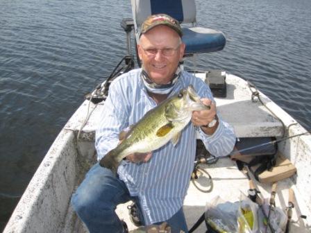 Dave Caithamer with a 16-inch bass from a Burnett County, Wisconsin lake, June, 2018.