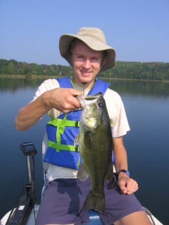 Jake caught this bass on Benoit Lake using a soft plastic bait, September 2009