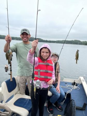 Jon, Rayne, and Talus all caught their first fish on Benoit Lake!  Good Job to all of you!  August, 2023