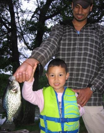 Josh showed his dad, Dave, how to catch crappies, spring 2008.