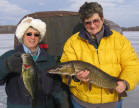 This nice pike and bass were caught on Benoit during December 2005 by Judy and Rennie.