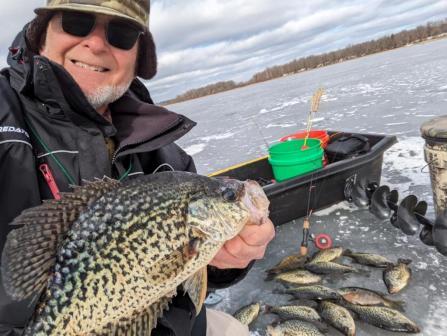 I caught these crappies on Benoit Lake, Burnett County, Wisconsin February 2024.