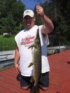 Rich P. used a spinner to land this 28 inch pike in July.