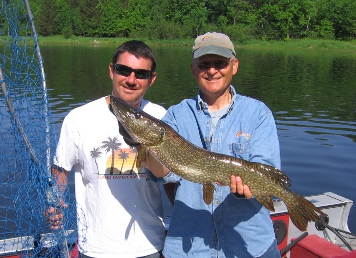 Dave and Ryan teamed up for this 32 inch pike on Benoit Lake.  The fish was released after the photo. Ryan, may you rest in peace.