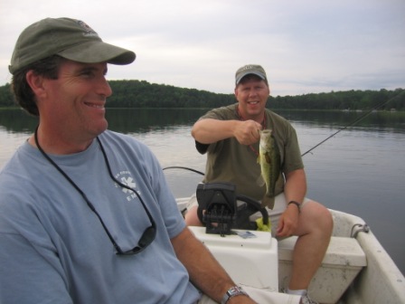 Peter and Dave caught a few bass on our lake.
