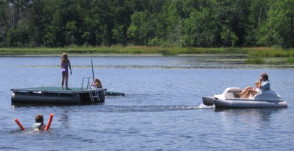 Swim raft and paddle boat.