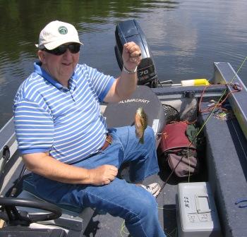 My Uncle John and I had fun catching bluegills on fly rods.  We used the fresh caught gills for our family reunion fish fry.  Yum!