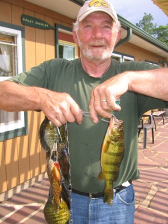 Wayne Crist caught this nice yellow perch on a beetle spin. It was a windy and warm day.