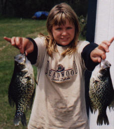 Linsay had a blast catching these spring crappies in our bay.